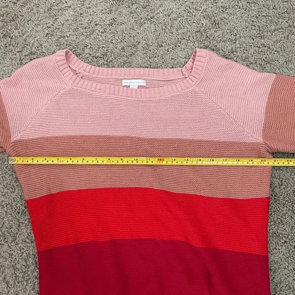 New York & Company Pink and Red Striped Sweater- Large - Picture 8 of 13